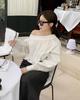 Korean Chic 2026 Spring/Autumn Off-Shoulder Puff Sleeve Shirt for Women