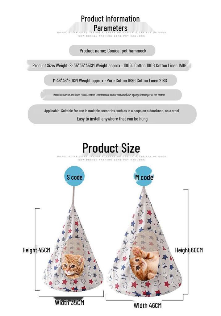 Breathable Cat Hammock Hanging Basket Bed