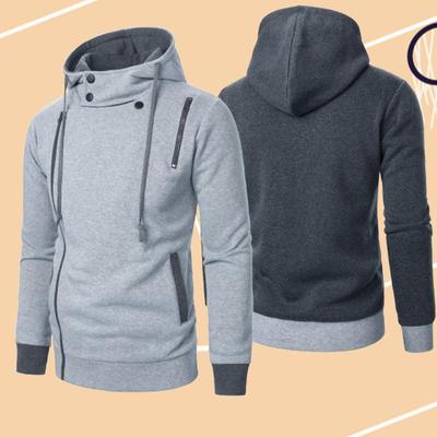 Zip-Up Cool Y2k Clothes Fashion Hoodies Men's Autumn Winter Long Sleeve Color Matching Hoodie Hooded Sweatshirt Top Tee   Yasheng