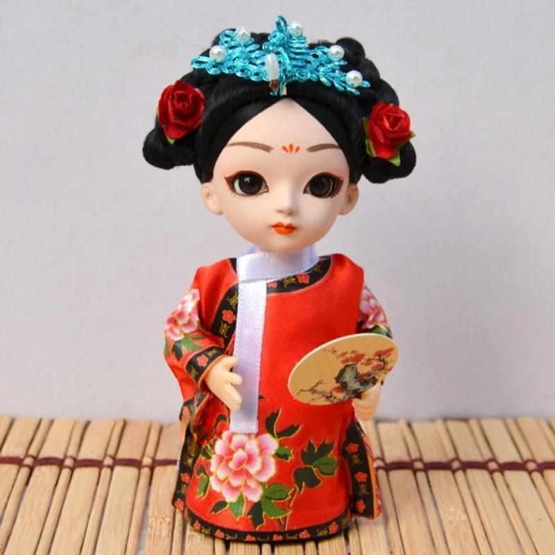 Chinese Peking Opera Mask Doll Opera Character Decoration Silk Doll Chinese Handmade Decorative Gifts Shop Decoration Doll