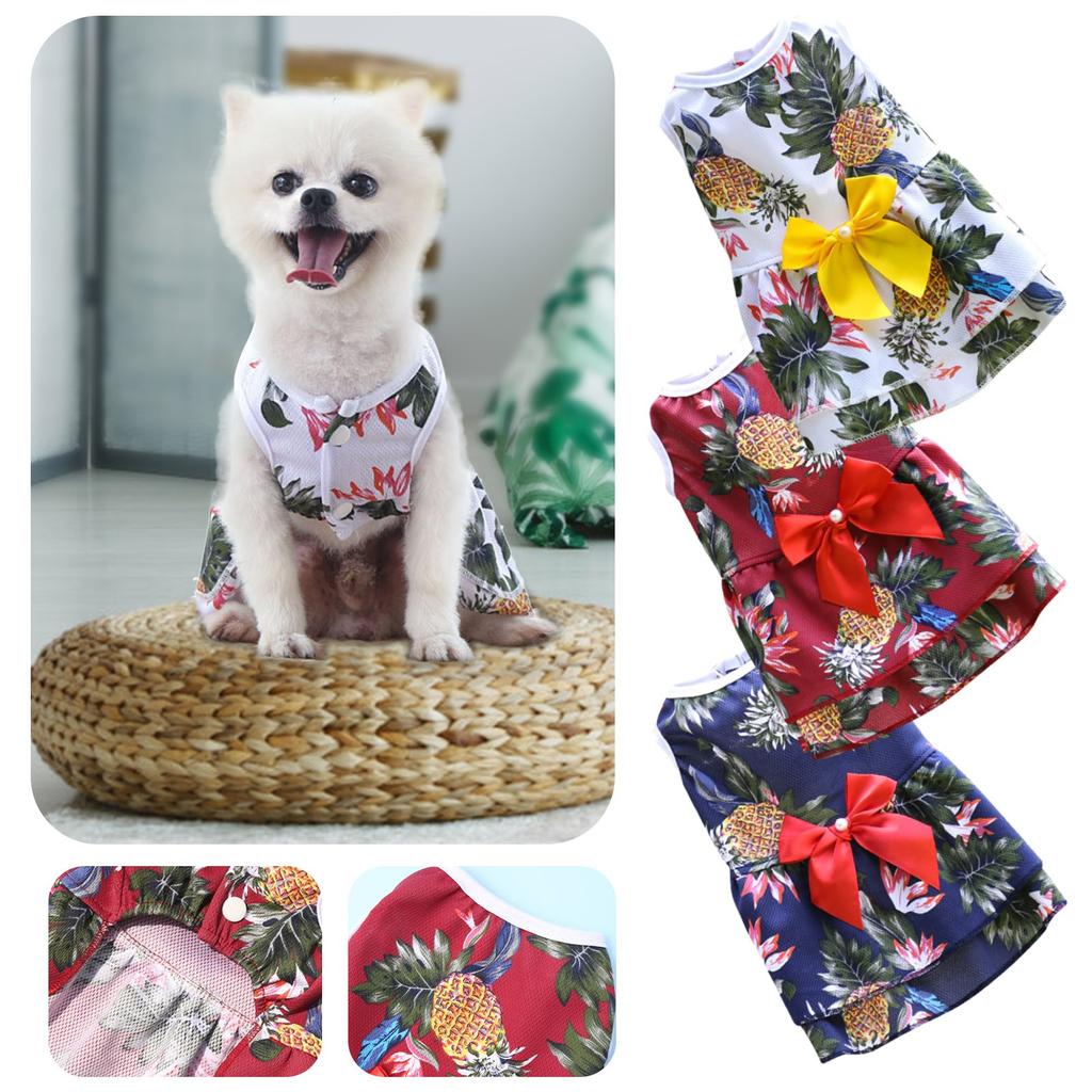 Pet Dog Summer Clothes Skirt Printing Cute Pet Puppy Vest Clothing Shirt
