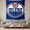 Edmonton Oilers Logo Tapestry Wall Hanging, NHL Hockey Team Art, Sports Wall Decor for Bedroom Living Room Man Cave
