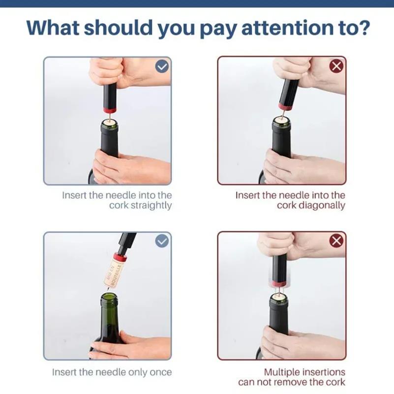 Safety Air Pump Wine Bottle Opener with Foil Cutter Wine Corkscrew Stainless Steel Pin Wine Air Pressure Corkscrew Cork Remover1
