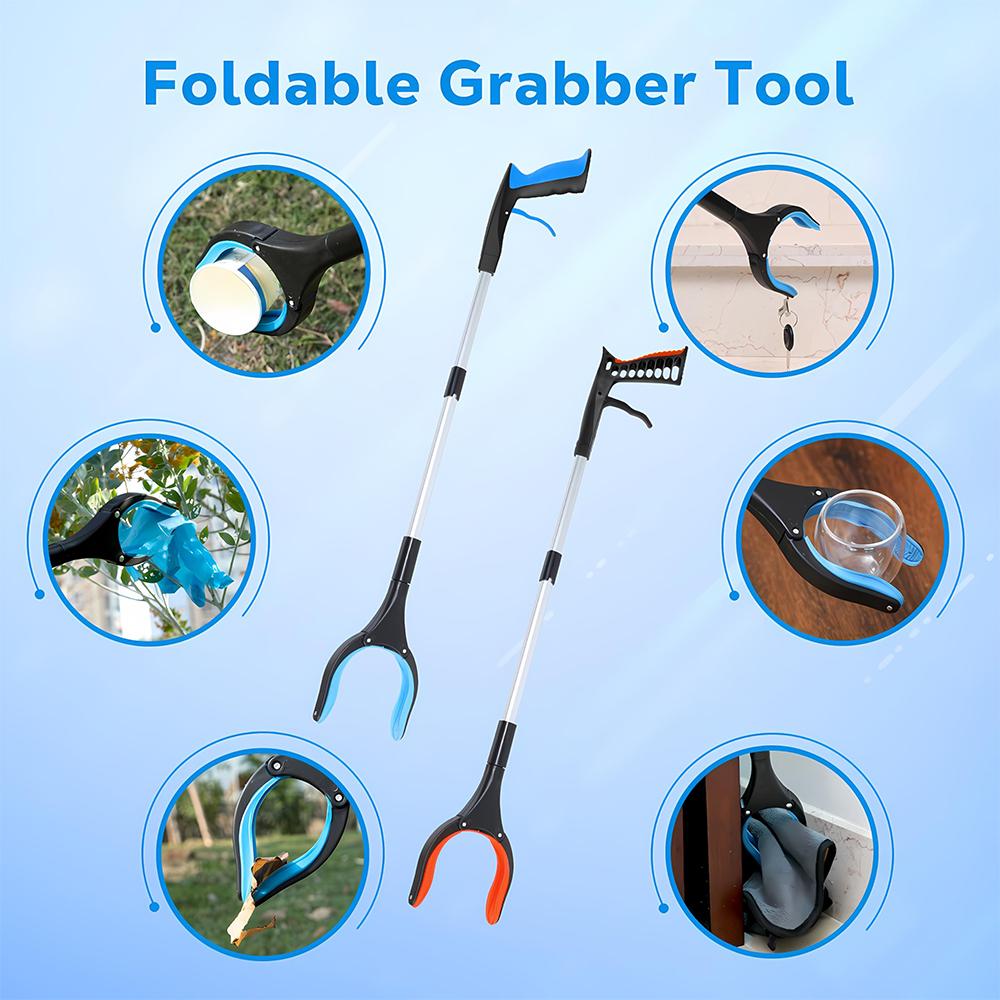 32" Grabber Reacher Tool Foldable Reacher Grabber Pickup Tool W/ 360° Rotating Jaw&Magnet Trash Picker Upper Lightweight Grabber