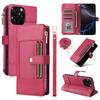 Shoulder Strap Zip Leather Wallet Card Solt Case for iPhone 16 Pro Max 16E 15 Plus 14 13 12 11 Lanyard Flip Purse Holder Cover