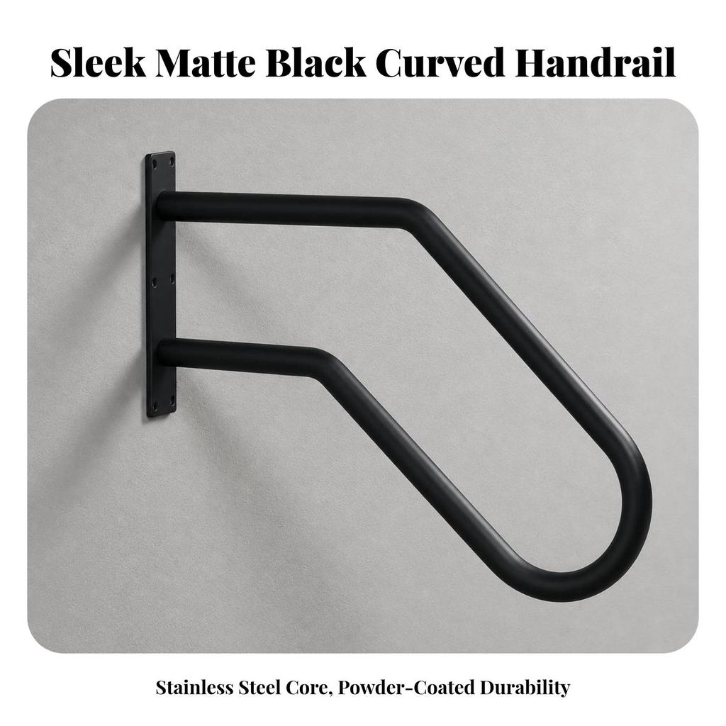 Wall-Mounted Stair Handrail Heavy Duty Safety for Garage, Elderly
