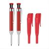BHBL 2pcs 2.8mm Metal Solid Carpenter Mechanical Pencil with Holder Deep Hole Mechanical Marker Stand Pocket Clip Pencil Tool