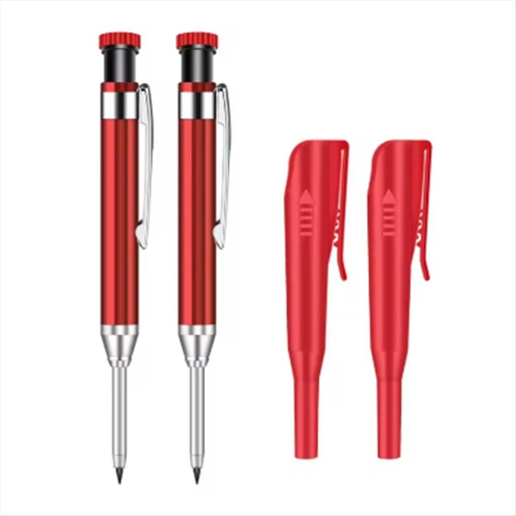 BHBL 2pcs 2.8mm Metal Solid Carpenter Mechanical Pencil with Holder Deep Hole Mechanical Marker Stand Pocket Clip Pencil Tool