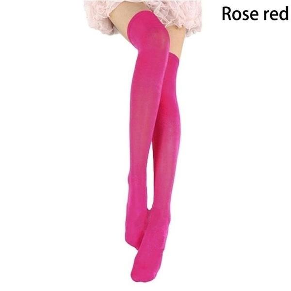 Sexy Black White Soild Color Long Socks Women Over Knee Thigh High Over The Knee Stockings Lolita Ladies Girls Warm Knee Socks