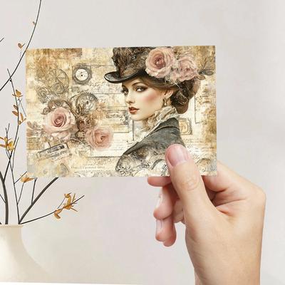 32pcs, Punk Steam Age Postcard, Mechanical, Birthday/Anniversary Gift, Collectible, Suitable for Gift Giving, Mailable.