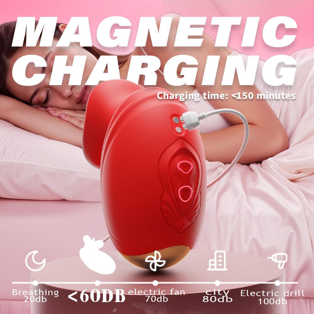 Rose Tongue Licking Vibrator with 10 Vibration Modes and 10 French Kissing Modes,Tongue Sex Toy Vibrator,Clitoral Vibrator for Women,Adult Sex Toys