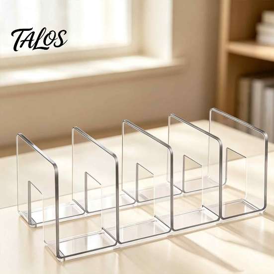 Acrylic Magazine Rack for Students Clear File Holder, L-Shaped Desk Organizer, Sturdy Desktop Document Holder Folder Rack, Documents Magazines
