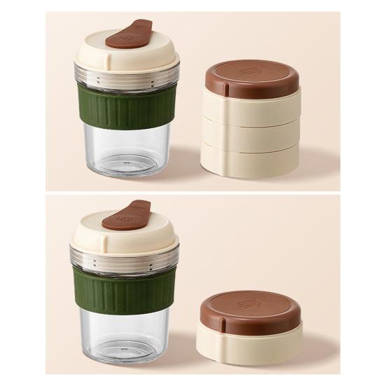 2-in-1 Ice Coffee Tumbler with Built-In Ice Cube Tray Portable Leak-Proof Cold Cup for Summer BPA-Free PP Easy-Release Ice Mold