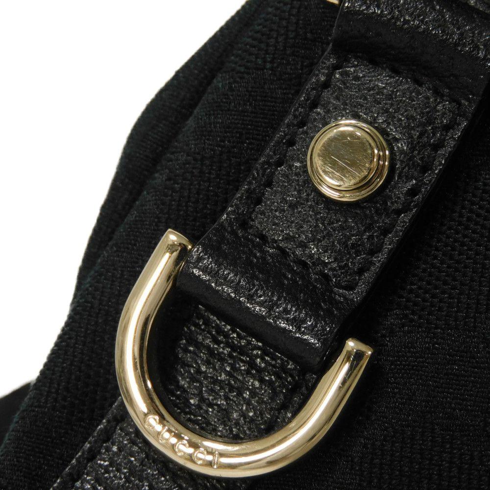 Used Abbey Tote 9539 130736 7924 Logo Double G Calfskin Shoulder Bag in GG Canvas Black Women's from Japan AUTHENTIC