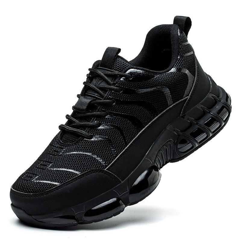 Fashion Air Cushion Safety Shoes Men Steel Toe Sneakers Woman Black Work Shoes Sneakers Security Protective Boots Indestructible Shoes