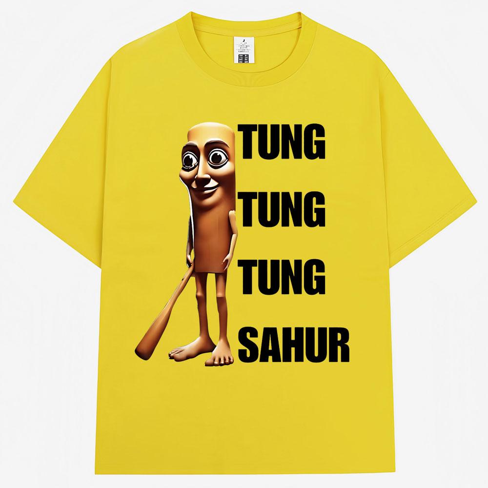 Tung Tung Tung Sahur Funny Baseball Bat Meme T Shirt Men Women Fashion Humor Popular T Shirts Loose Summer ONeck Cotton TShirt