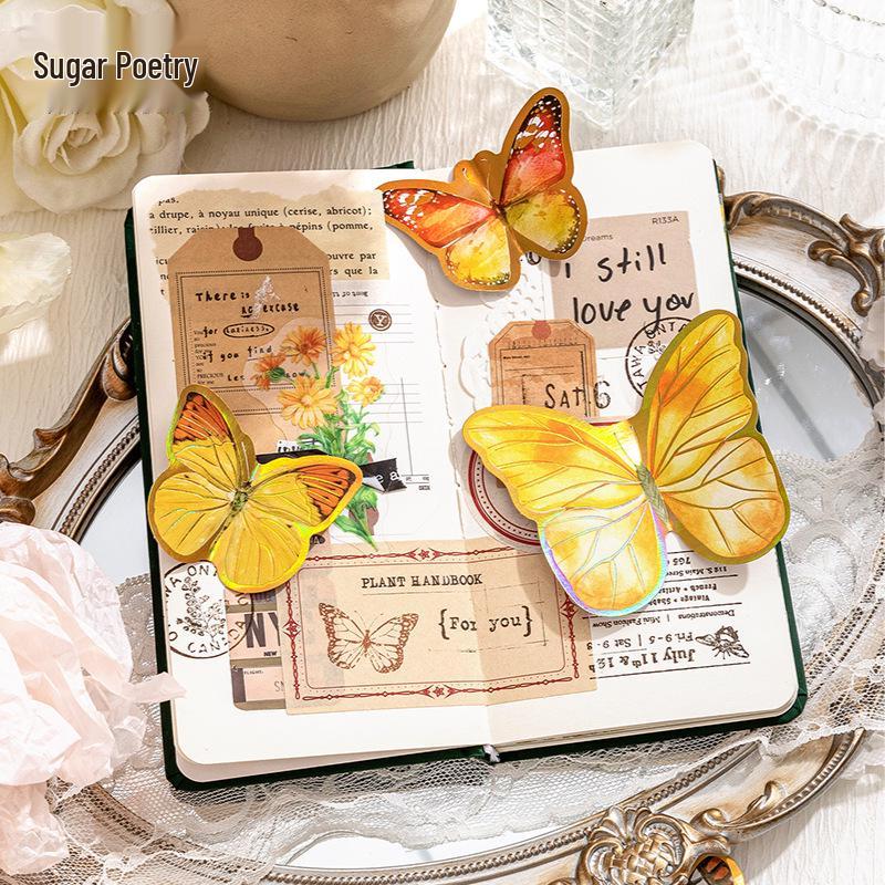 Gold Foil Butterfly Sticker Pack - Diary Series (6 Styles)