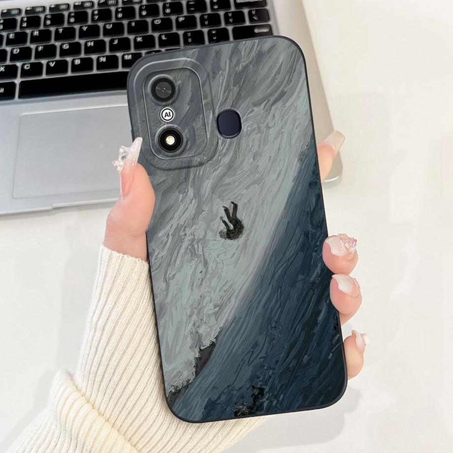 For Itel A27 A48 A25 A35 A48 A60 A60s A70 A04 Case Aesthetic Cartoon Panda Rabbit Pattern Camera Protection Matte Soft Cover