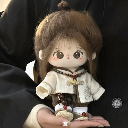 niannyyhouse 20cm Plush Clothes Cotton Doll Dress-Up Traditional Hanfu with Jacket, Pants, Dress, Shoes, and Accessories (A)