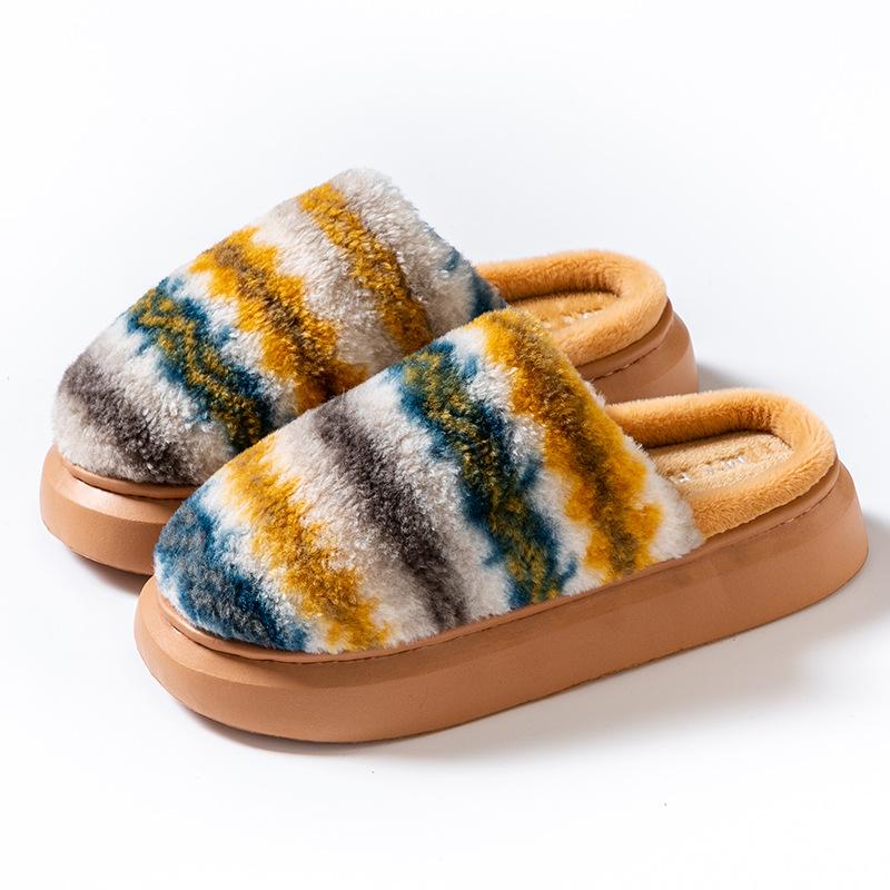 New Cotton Slippers Autumn and Winter Warm Shoes Indoor Home Couple Non-slip Plush Cotton Shoes