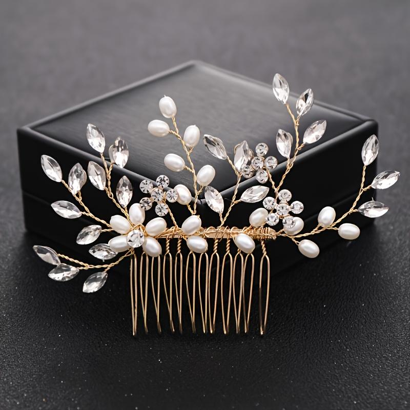 Wedding Crystal Flower Pearl Hair Comb Pin Band Party Rhinestone Hairpin Headband Tiara Wedding Bridal Hair Accessories Jewelry