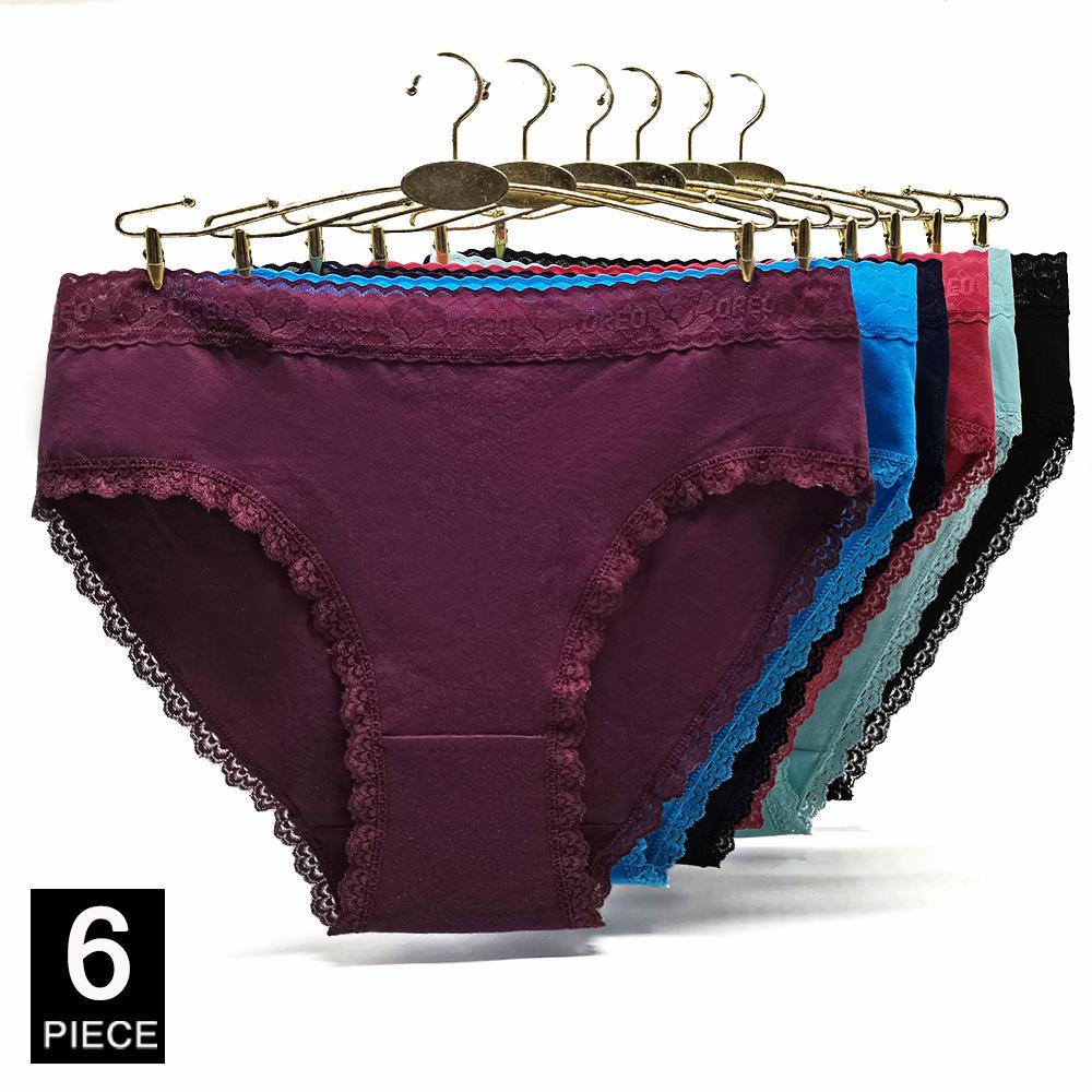 Cotton Panties Plus Size Underwear Women Briefs Woman Knickers Lady Lingerie Girl Intimate High Waist Large Size 6 Pcs/lot