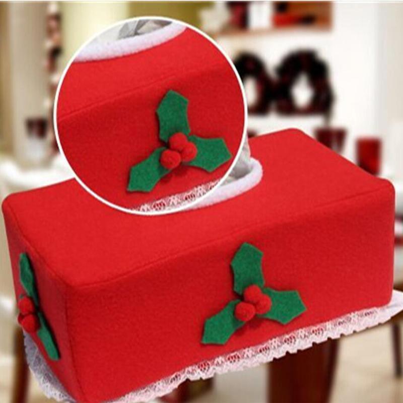 New Belt/Clover Pattern Merry Christmas tissue box cover Christmas home decoration Creative napkin holder 2 Styles for choice