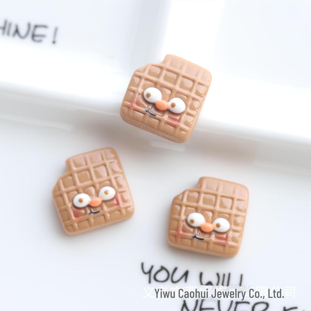 Simulation Biscuit Cream Resin Jewelry: DIY Accessories for Kids' Hairpins, Hair Rings, and Keychain Pendants