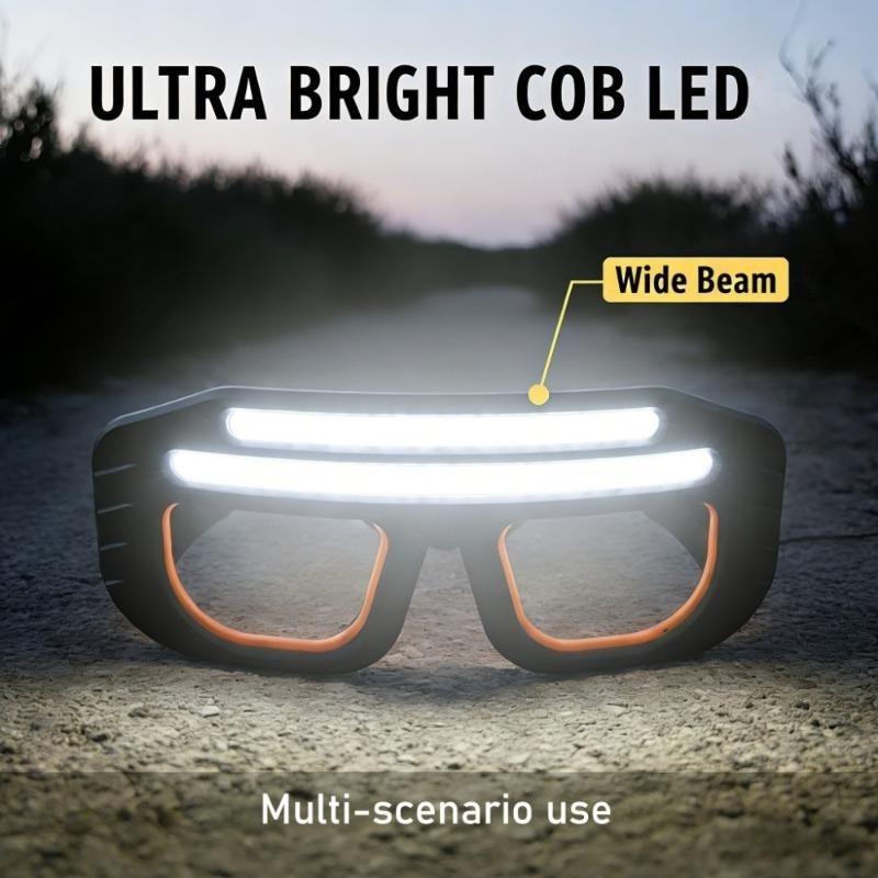 Multi Function 2 in 1 Glasses Goggle Light USB Type-C Rechargeable Touch Control Headlamp Compact Repair Work Emergency Lamp Hiking