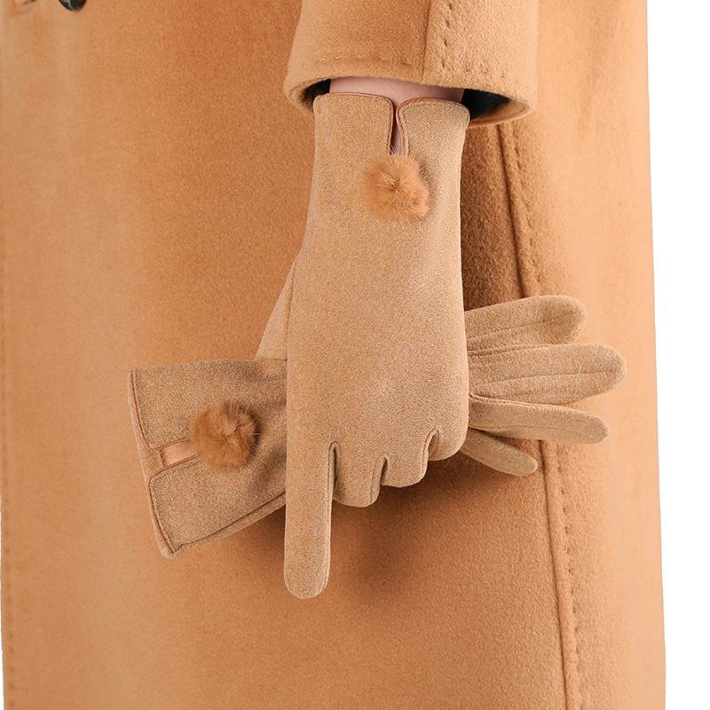 Теплые перчатки для женщин на осень и зиму с утолщенным бархатом