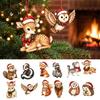 Christmas Tree Hanging Accessories 12/24Pcs 2D Wooden Ornaments, Woodland Animal Decorations, Forest Ornaments Creature Ornament for Tree, Holiday