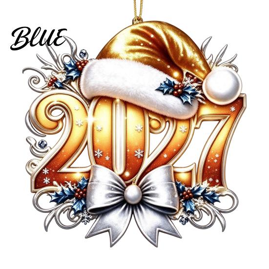2027 Year Hanging for New 2D Flat Hat Ornament Ornaments Christmas Acrylic Decoration Tree Pendants