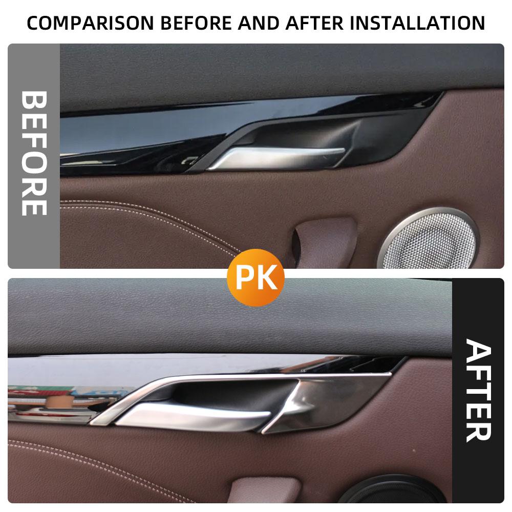 For BMW X1 F48 2016 2017 2018 2019 2020 2026 Inner Door Handle Frmae Cover 4Pcs Decoration Sticker Interior Trim Accessories