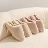 Women's Waterproof Non-Slip Short Plush Cotton Slippers - Thick Sole, Solid Color, Indoor/Outdoor
