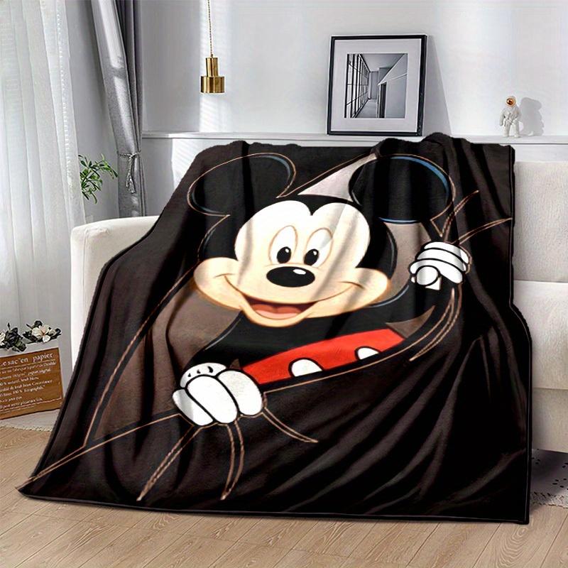 1 szt., Przytulny koc z Myszka Miki do wystroju domu: Idealny prezent do sypialni, salonu lub na podróż, flanelowy koc, idealny na kanapy