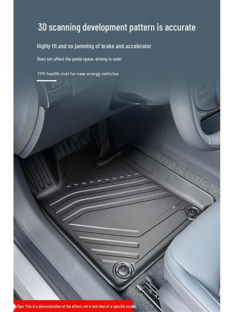 Maßgeschneiderte TPE-Boden- und Kofferraummatten für BYD Tang L 25, einschließlich Rückenlehnenmatten.