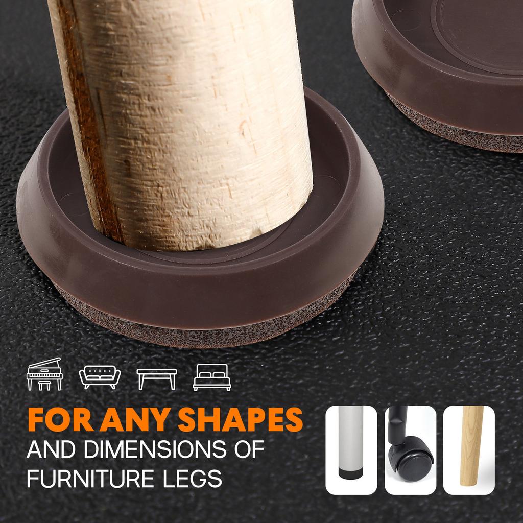 10Pcs Heavy Duty Caster Cups Furniture Coasters Wheel Stopper for Sofas Chairs Desks Recliners Dressers Piano Legs Floor