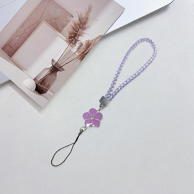 Wrist Anti-Lost Hanging Cord Pu Leather Rope Flower Mobile Phone Strap Cell Phone Lanyard Mobile Phone Lanyard Keychain