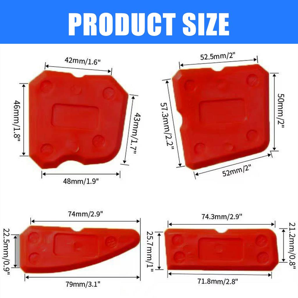 4pcs Multifunctional Grout Scraper Set Suitable For Efficient Tile Seam Cleaning And Smoothing In Kitchens And Bathrooms
