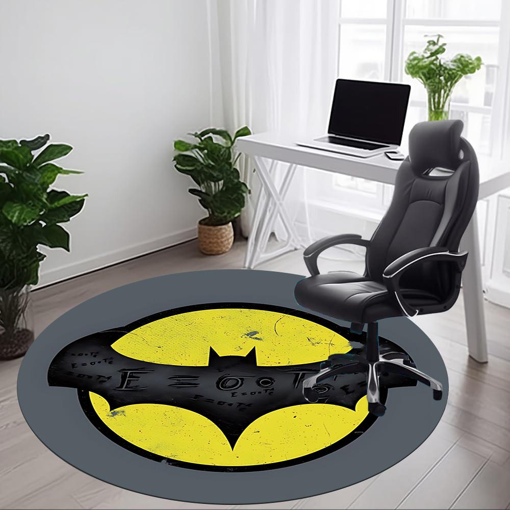 1pc Batman Office Round Area Rug, Under Office Chairs Bedroom Living Room Home Decor, Room Deco, Available in Various Sizes