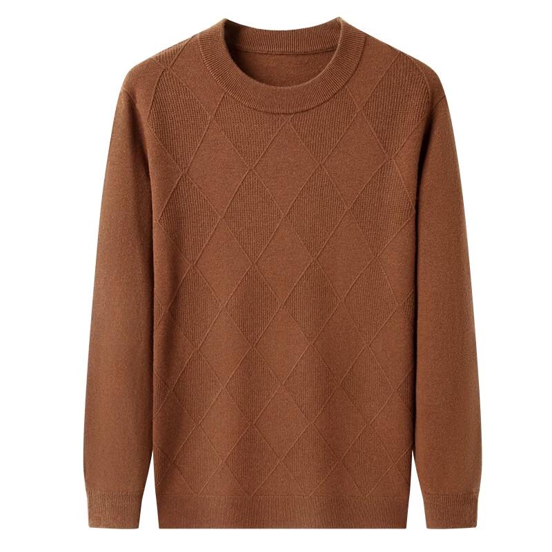 Hengyuanxiang Men's 10A Antibacterial Pure Merino Wool Thick Winter Sweater