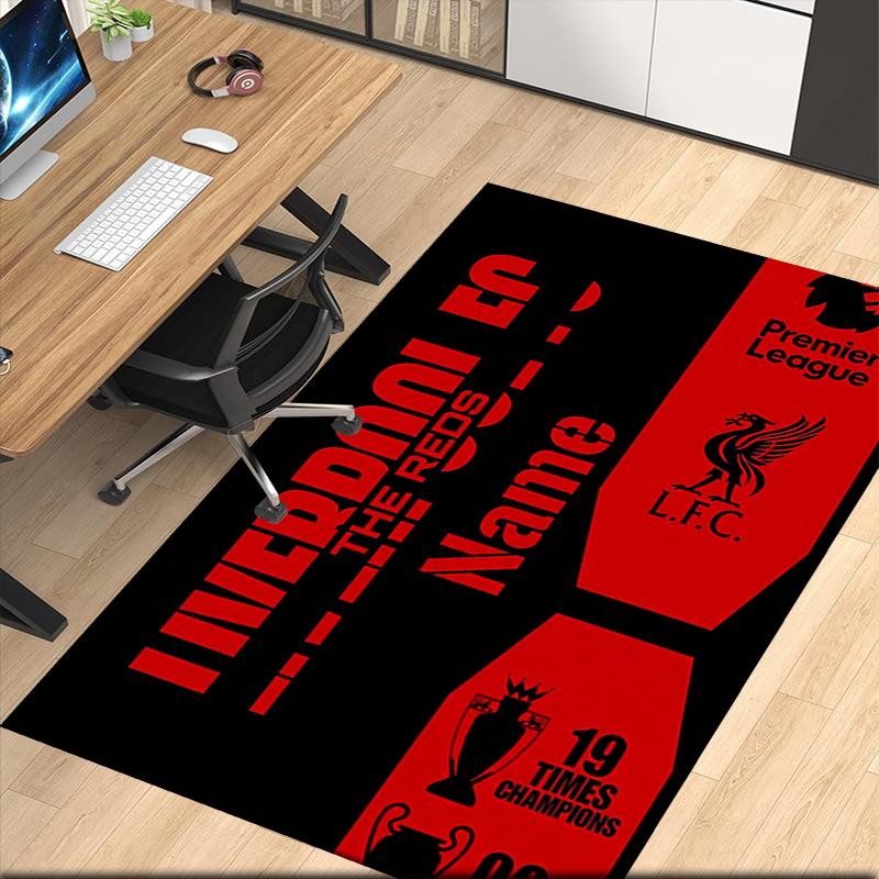 Custom Name Liverpool Football Club Printed Carpet Rug For Office Chair Living Room Bedroom Kitchen Room Decor Gifts
