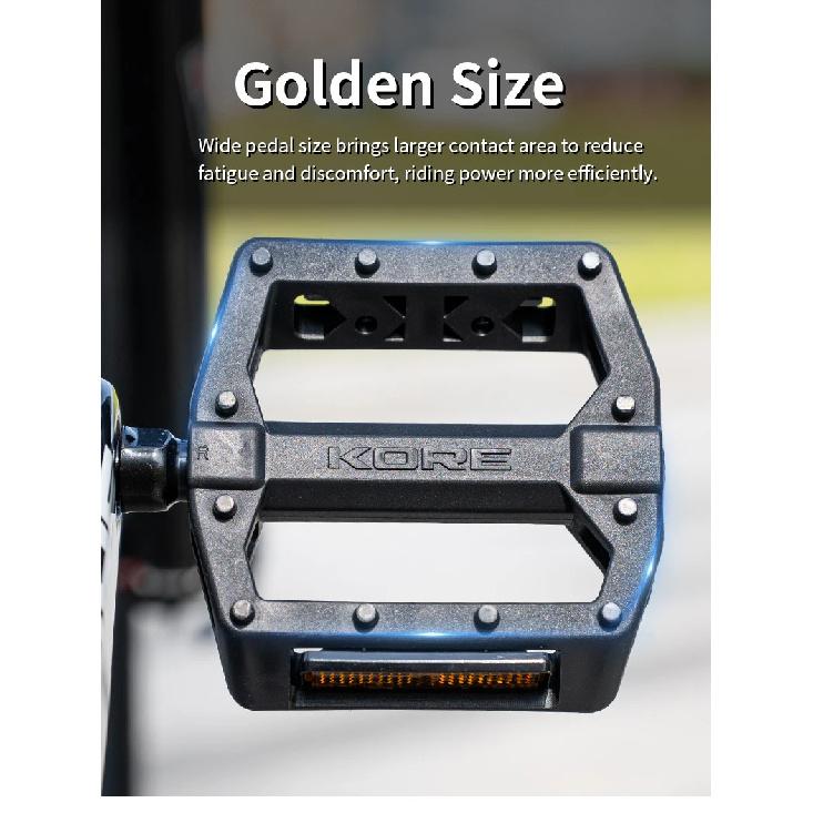 KORE Bicycle Pedals Anti-slip Ultralight Nylon Water-proof Footrest Road BMX MTB Flat Platform Bicycle Parts Accessories K916