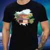 T-Shirt Herren Traditionelles japanisches Gebäude Motiv Baumwolle GrößeXSbis 5XL