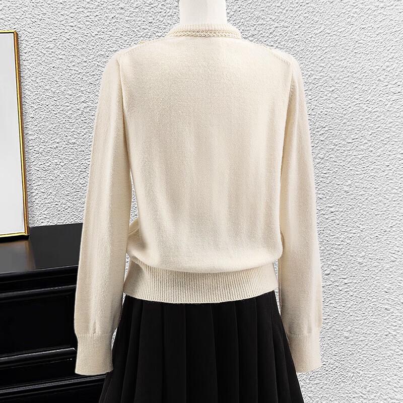 Silbaisha Damen Rundhals Langarm Strickpullover