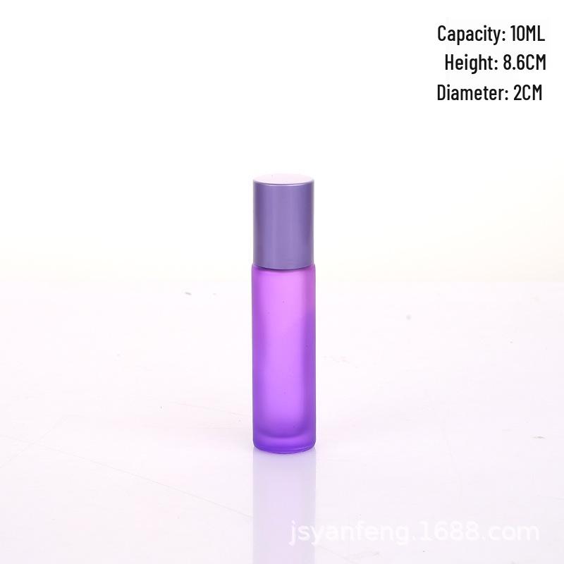 Frosted Roll-on Essential Oil Bottle - Colored Glass Perfume Roller, Eye Cream Massage Stick
