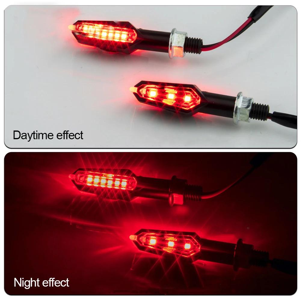 2Pcs Universal 9LED Motorcycle Turn Signal Indicator Light Blinker Double Sides Color Amber/Red/White