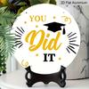 2D Flat Aluminum Graduation-themed Wall Decorations, Available in Various Sizes, Featuring A Yellow and Black Inspirational Graduation Cap Design