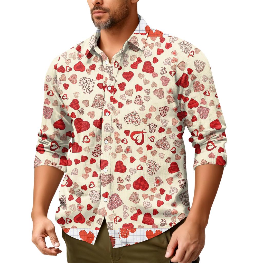 Lässiges, locker sitzendes Langarmhemd für Herren, modisches Revershemd