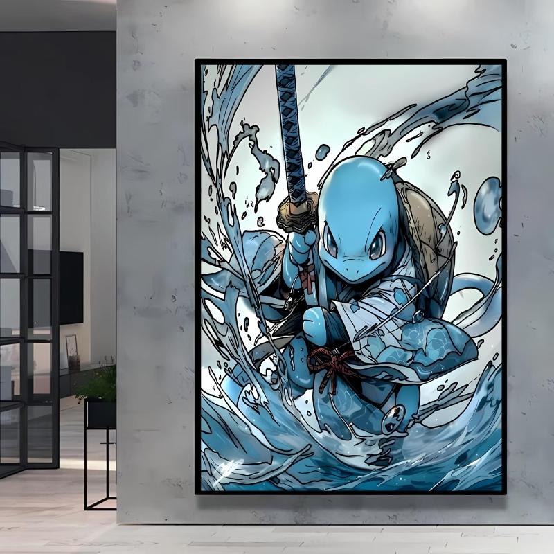 Japanese Anime Canvas Paintings  Pikachu Poster Cartoon Character Picture Bright and Clear Colors High Quality Home Decor